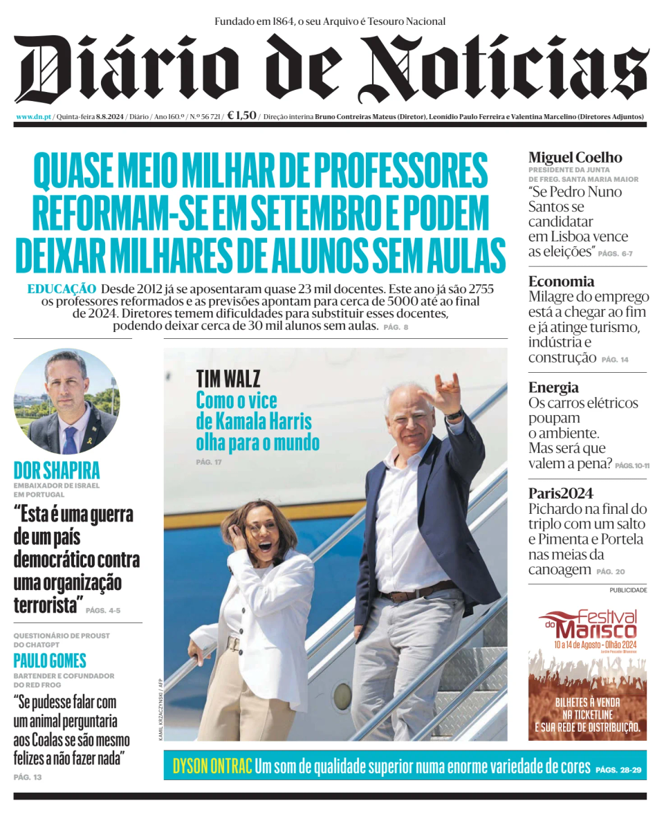 Prima-pagina-Diario de Noticias-edizione-di-oggi-20240808